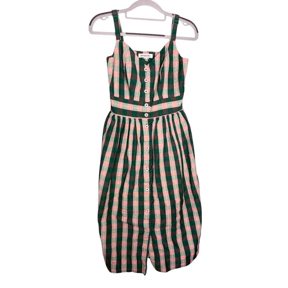 Emily and Fin green and pink striped sun dress midi cute retro prep‎